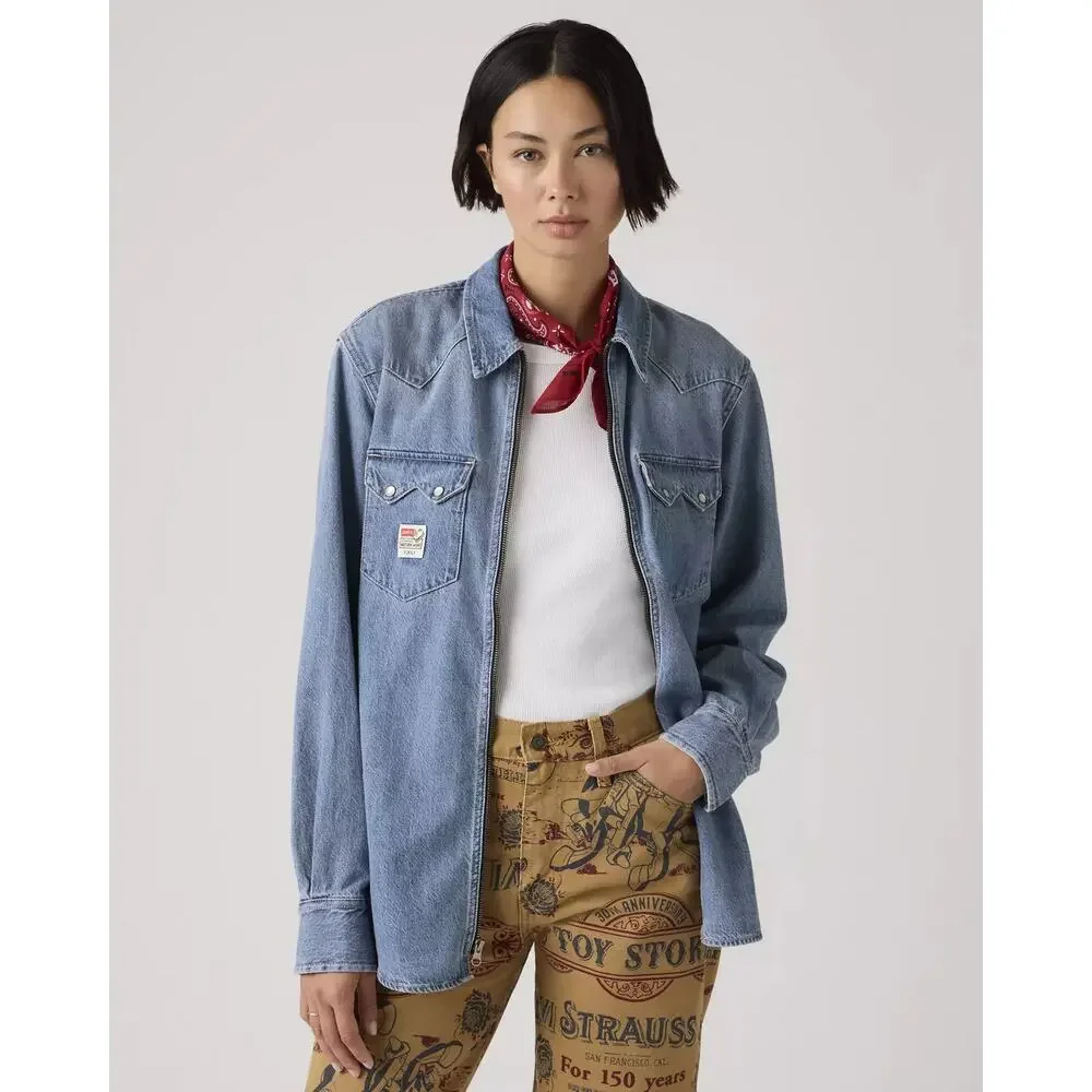 Levi's x Toy Story Denim Western Shacket Jean Shirt Jacket Size Large Unisex NWT - Picture 6 of 16